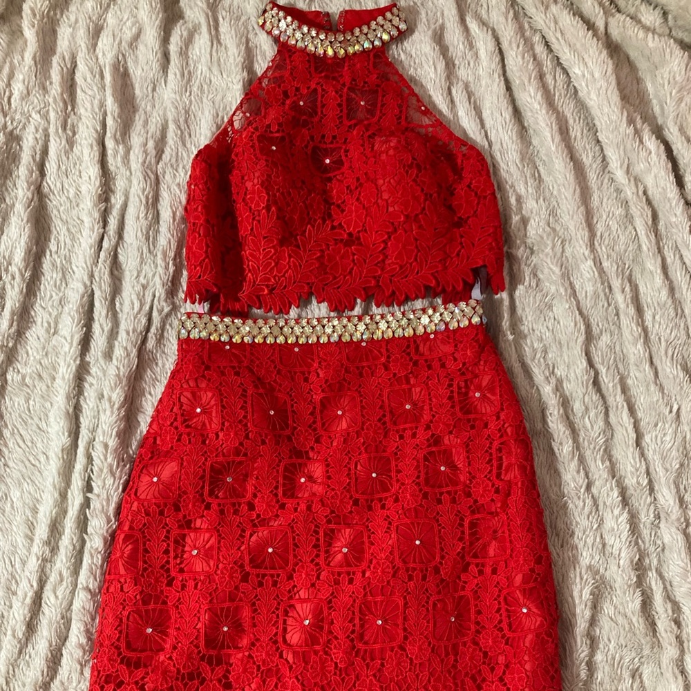 Blush Prom By Alexia Red two piece Dress size 6